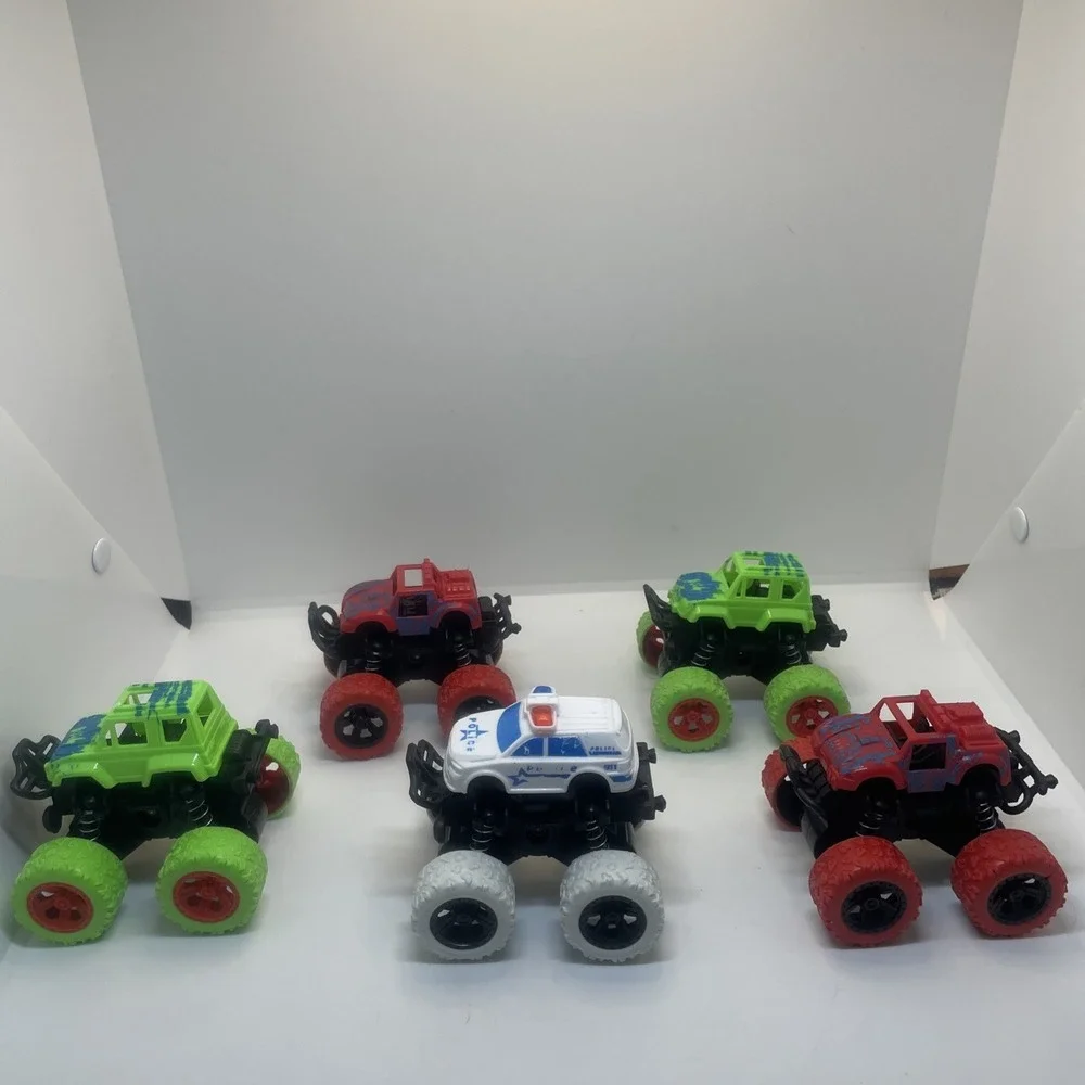 4wd monster truck cars push and go toy trucks friction‎ powered cars 5 In Total